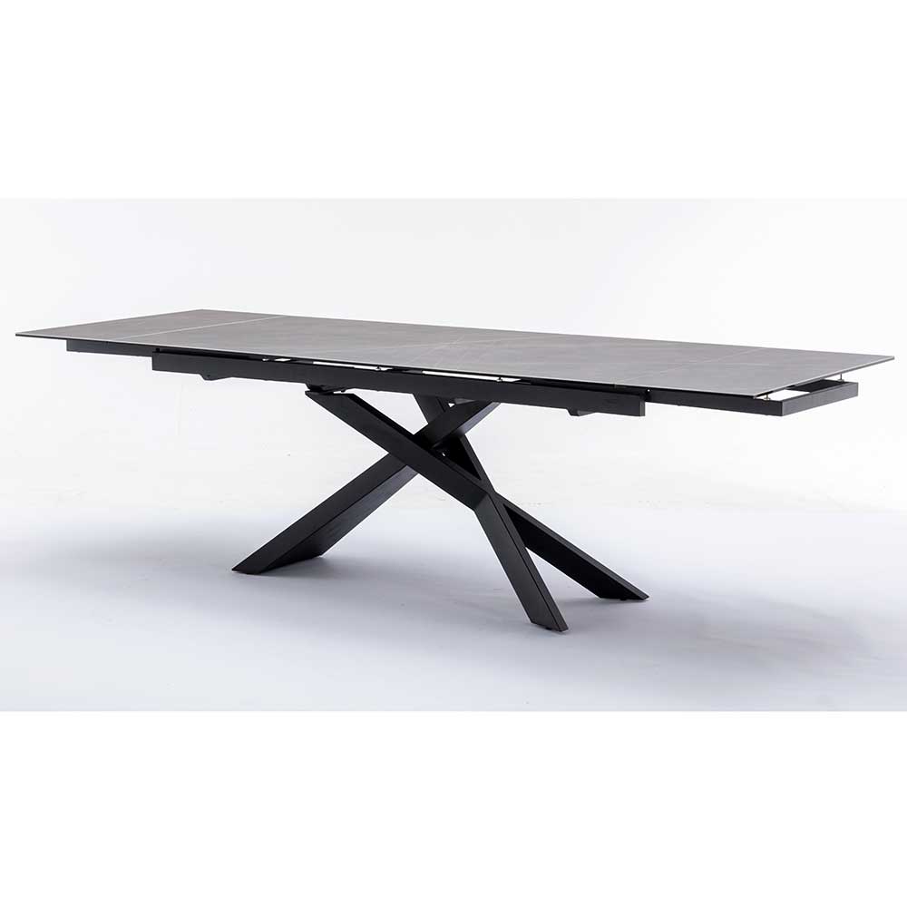 Hochwertiger Esszimmer Tisch Firic in Grau mit Mikado Fußgestell