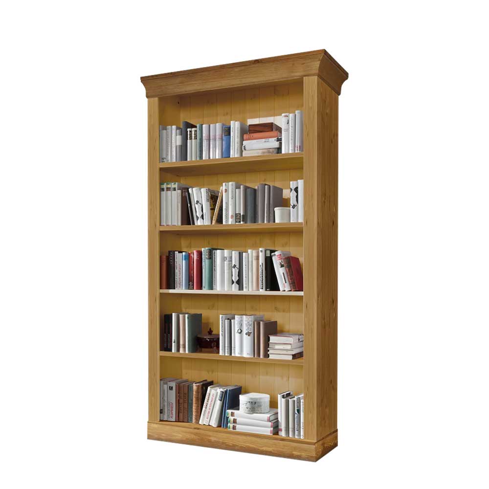 Bücherregal Drobeta aus Kiefer Massivholz gelaugt geölt
