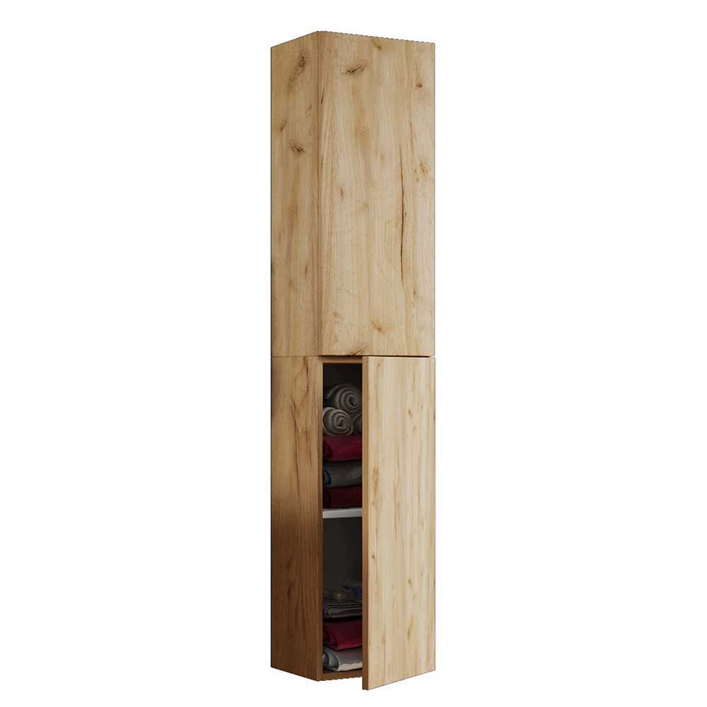 Badmöbel Set Holzoptik Cudalo für die Wandmontage 52 cm tief (dreiteilig)