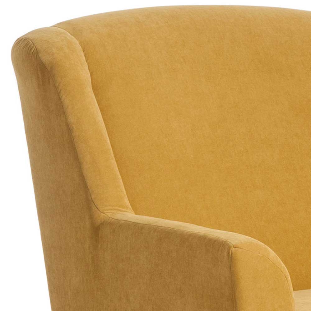 Big Sessel gelb Velours Mason im Landhausstil 142 cm tief