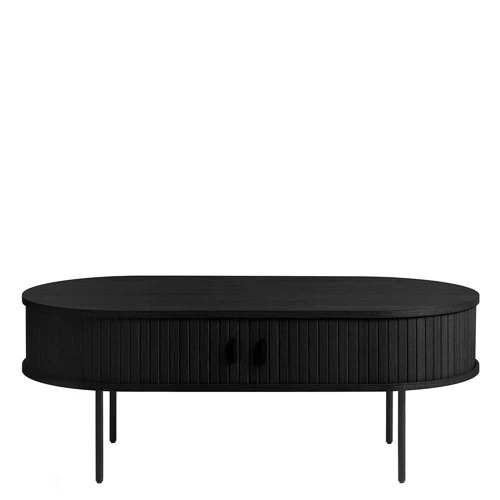 Designcouchtisch Sumatri in Schwarz mit ovaler Tischplatte