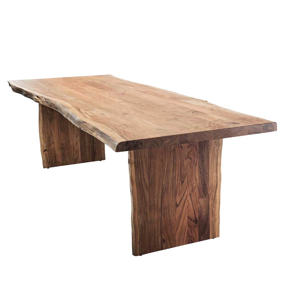 Holztisch Massiv Ulpro in Akaziefarben mit Baumkante