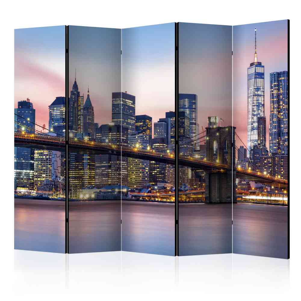 Moderner Raumteiler Paravent Cinema mit NEW YORK Motiv fünf Elemente