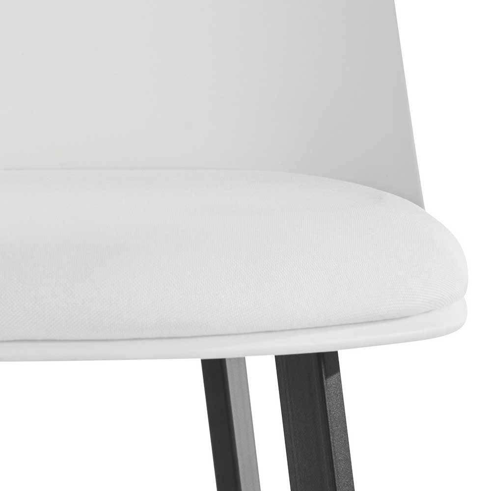 Barstühle modern Ravela in Weiß und Schwarz 75 cm Sitzhöhe (2er Set)