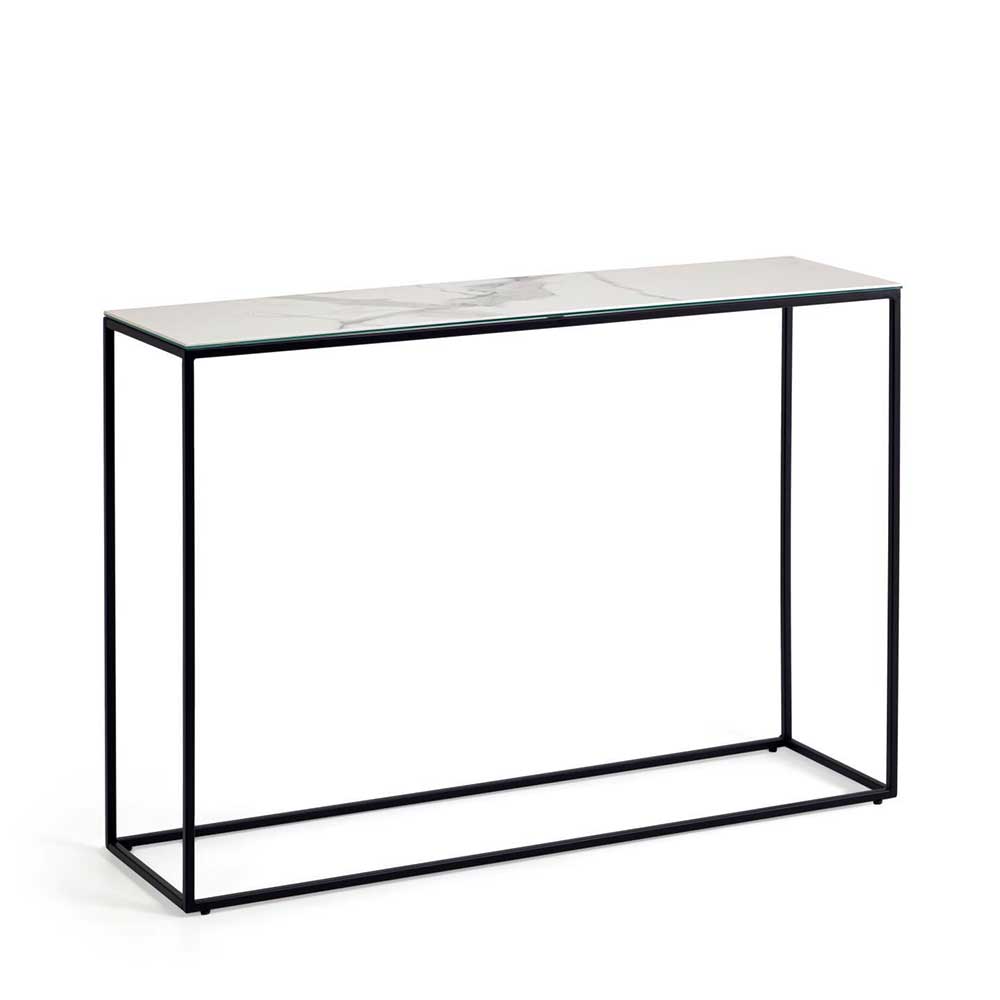 Konsolen Tisch modern Licitas aus Keramik Glas Metall 75 cm hoch