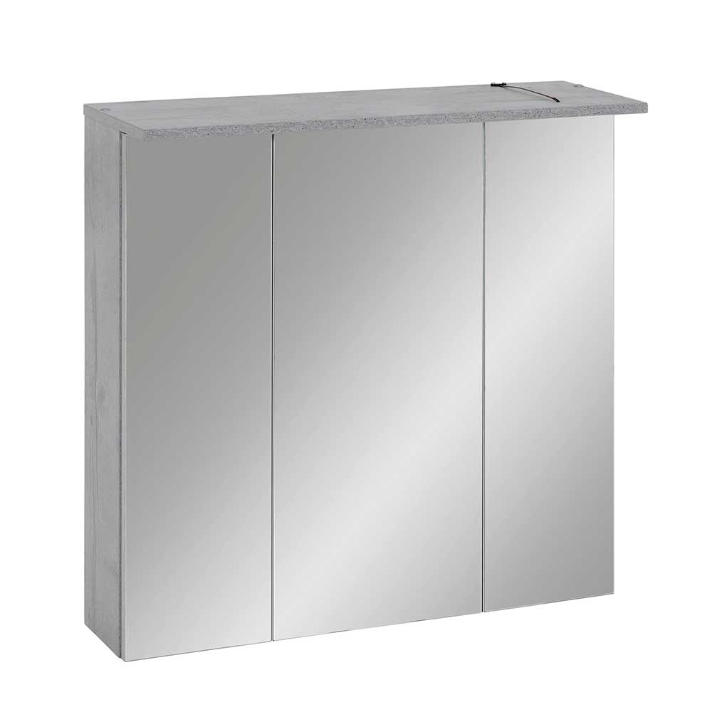 Badezimmer Spiegelschrank Vunesia in hell Grau mit LED Beleuchtung