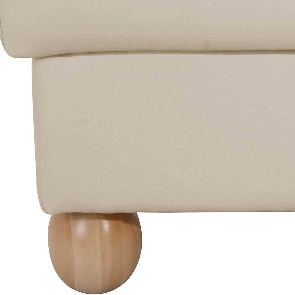 Sitzhocker Pigaro in Beige mit Kunstleder Bezug 54 cm breit