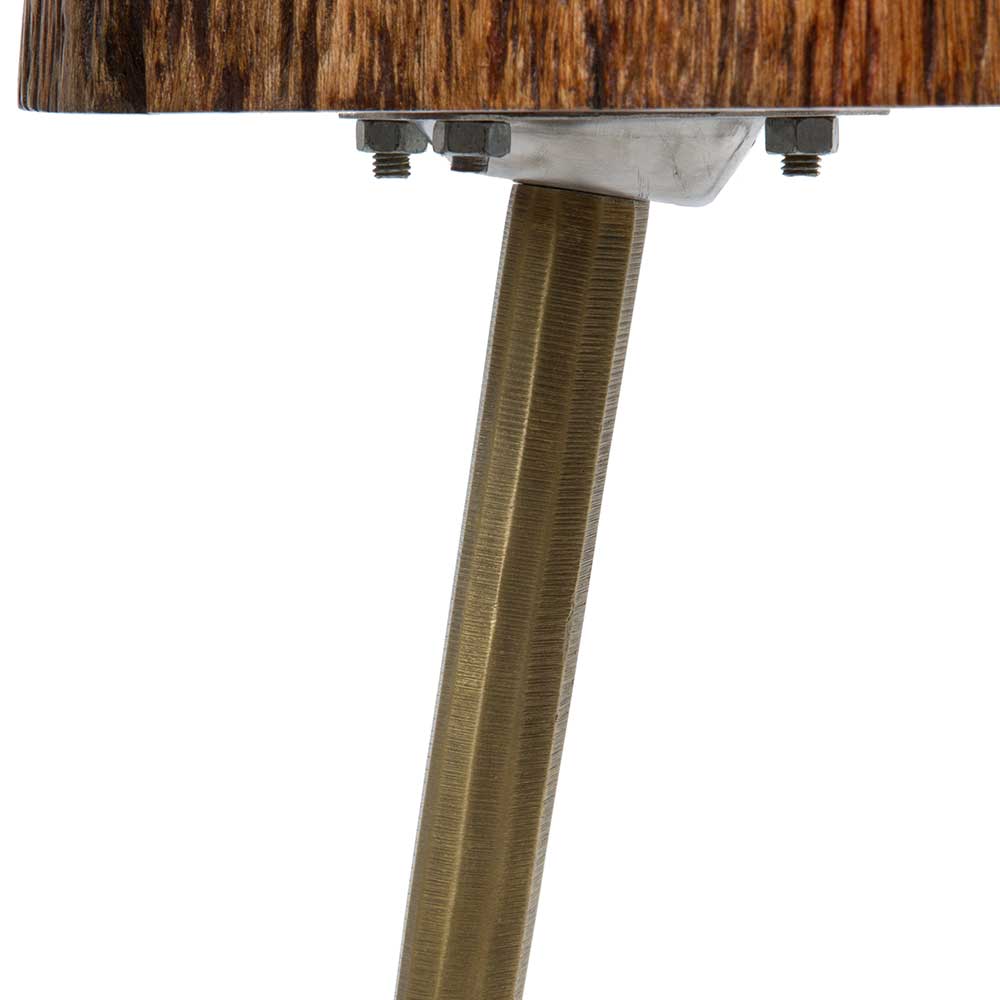 Baumscheiben Tisch Samuele im Landhausstil mit Dreibeingestell aus Metall