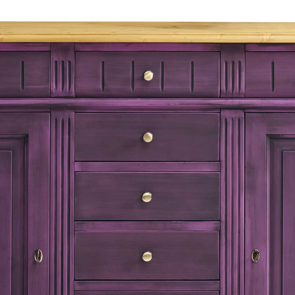 Sideboard Pigaro in Violett aus Fichte massiv