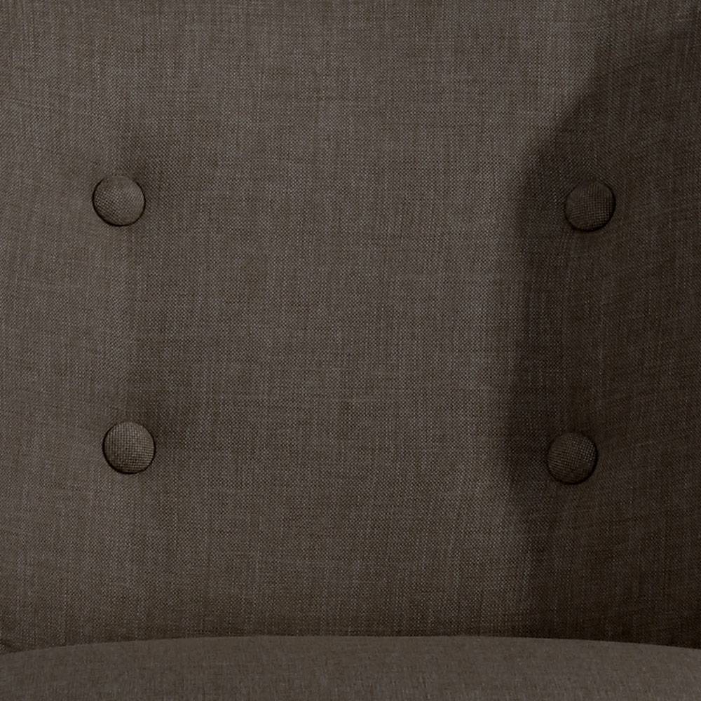 Dunkelbrauner Lounge Sessel Mindnight im Retrostil aus Flachgewebe