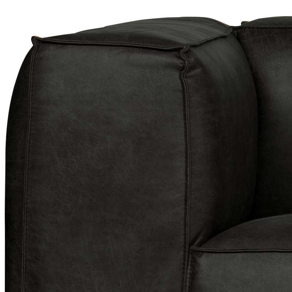 Schwarzer Wohnzimmer Sessel Vamaica aus Recyclingleder mit Armlehnen