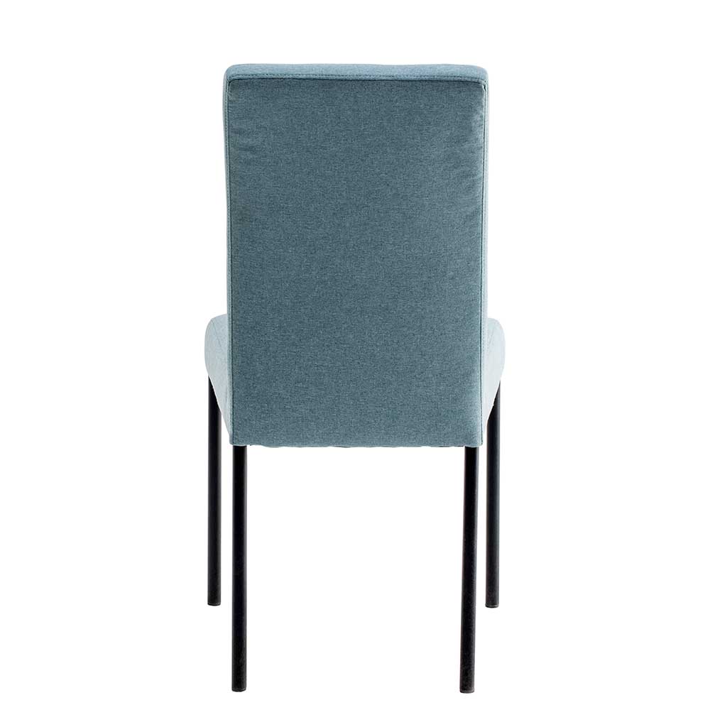 Esszimmer Stühle Edoardo in Hellblau mit Gestell aus Metall (2er Set)