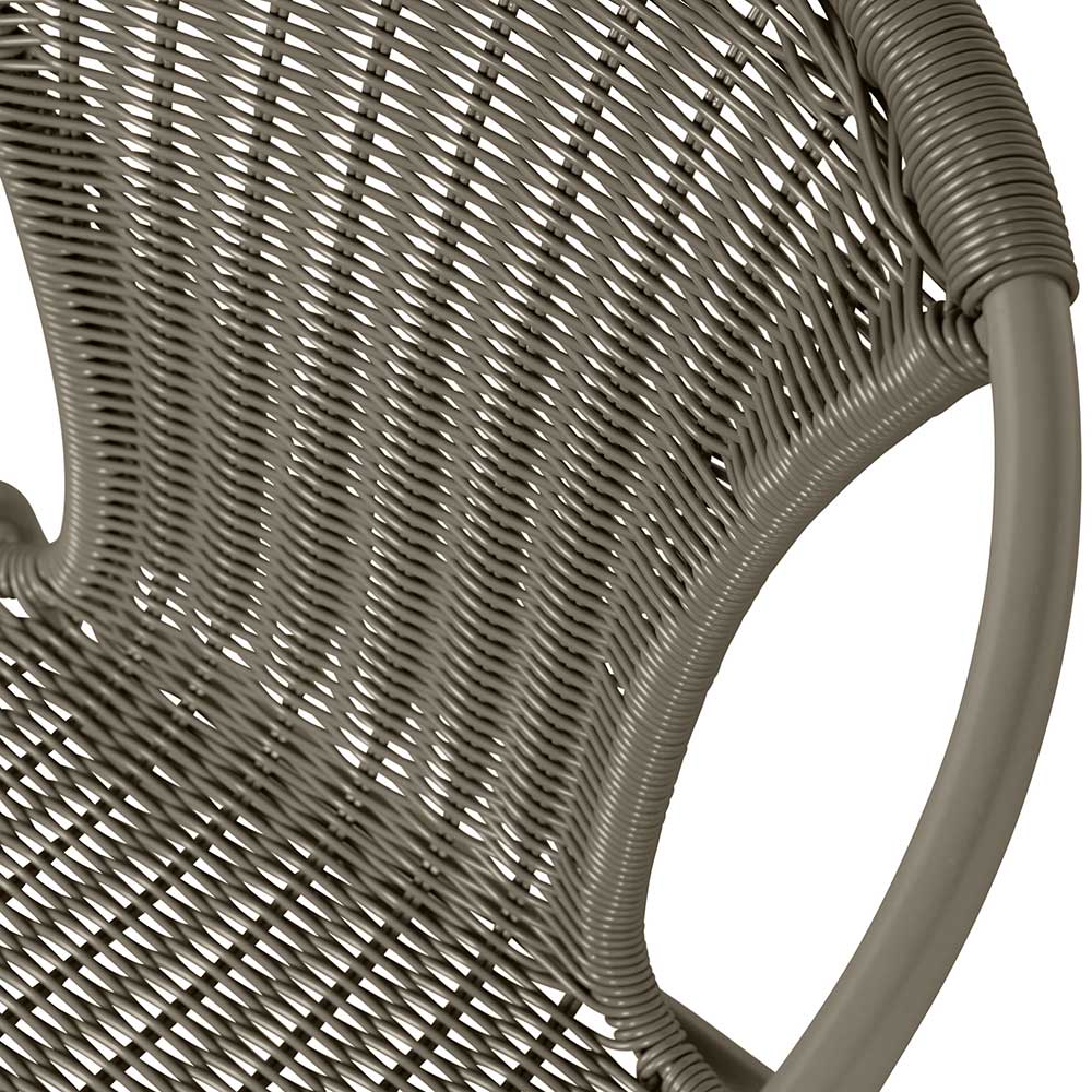 In- und Outdoor Stühle Smono stapelbar aus Kunstrattan und Metall (4er Set)