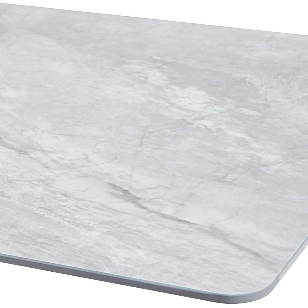 Tisch Esszimmer Marmor Optik Daven mit Sinterstein Platte in Grau