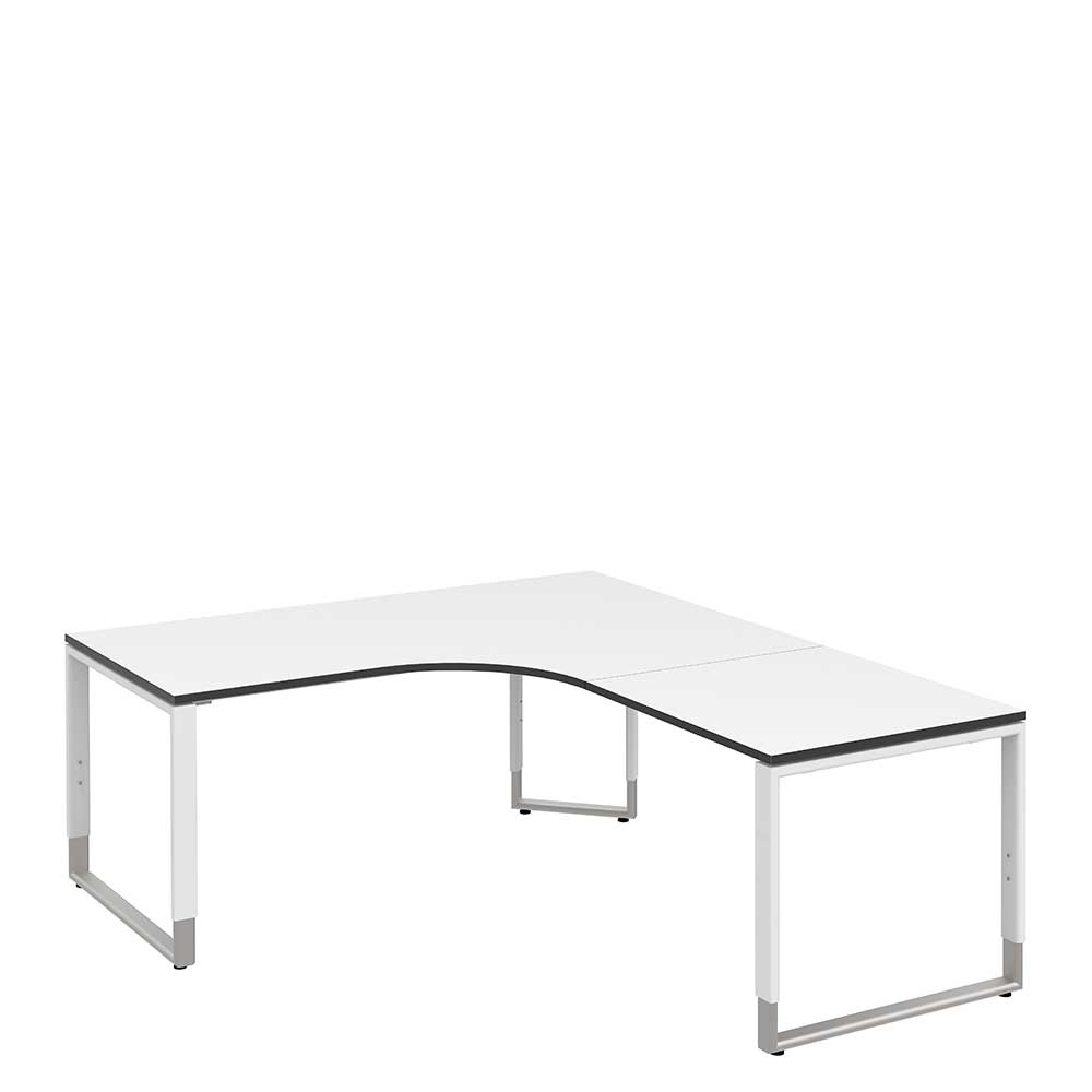 Schreibtisch Wins in Weiß Grau Höhenverstellbar