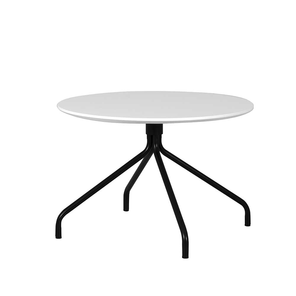 Wohnzimmertisch Flyma in Schwarz und Weiß mit runder Tischplatte