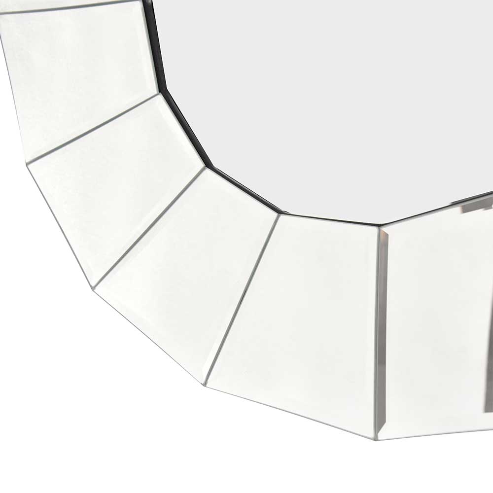Runder Wandspiegel Pescarona mit Metallrahmen in Silber 60 cm breit