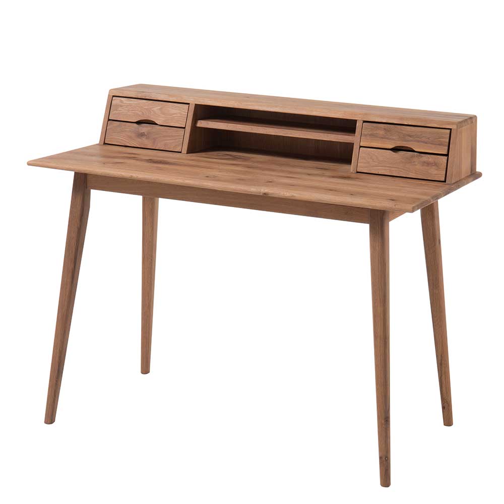 Schreibtisch Zanoava mit Aufsatz aus Asteiche Massivholz