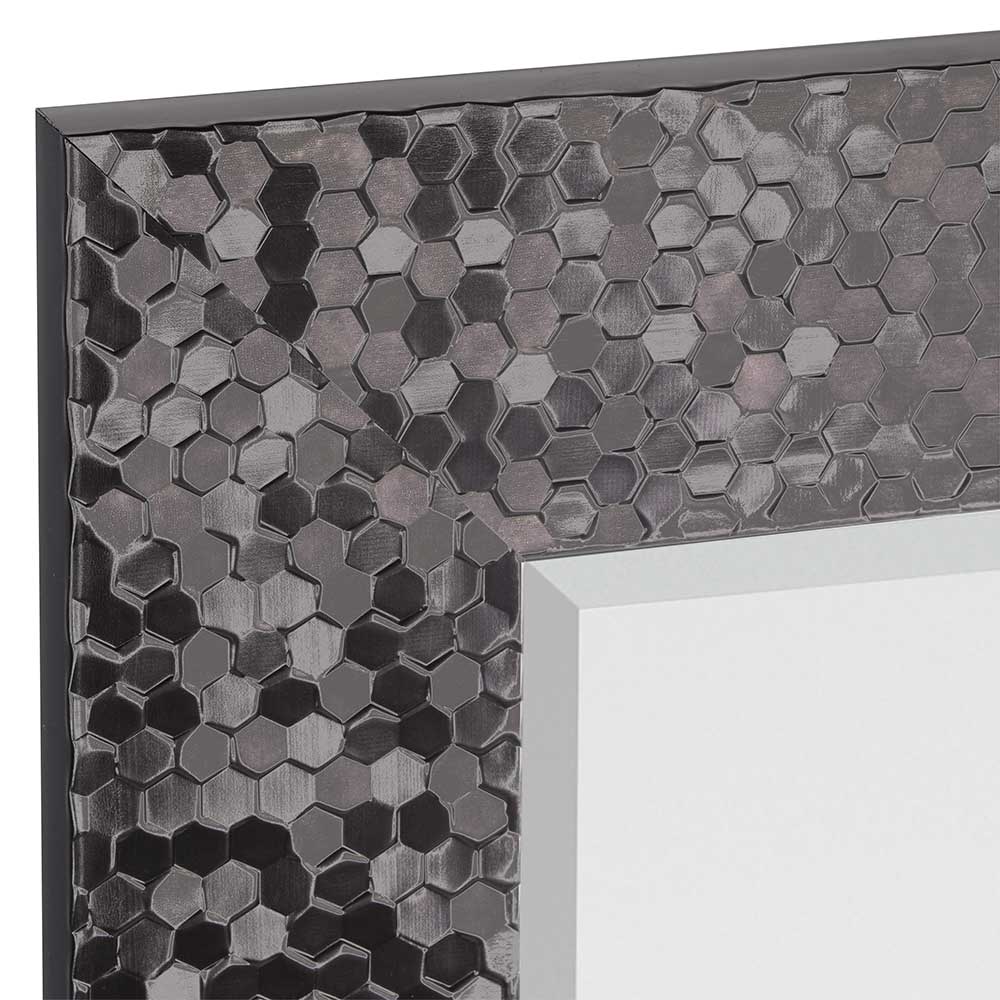 Barspiegel Izumy in Schwarz mit Struktur Kunststoffrahmen