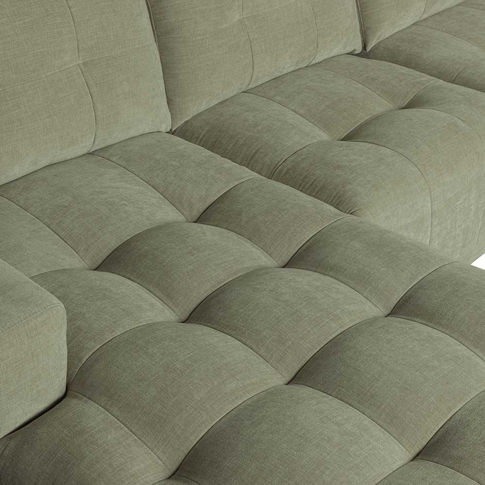 Graugrüne Couch in L Form Justus mit Armlehnen 44 cm Sitzhöhe