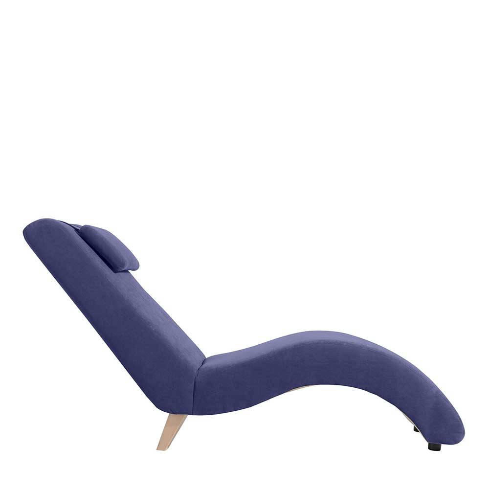 Moderne Loungeliege Ostranca in Blau 65 cm breit - 163 cm lang