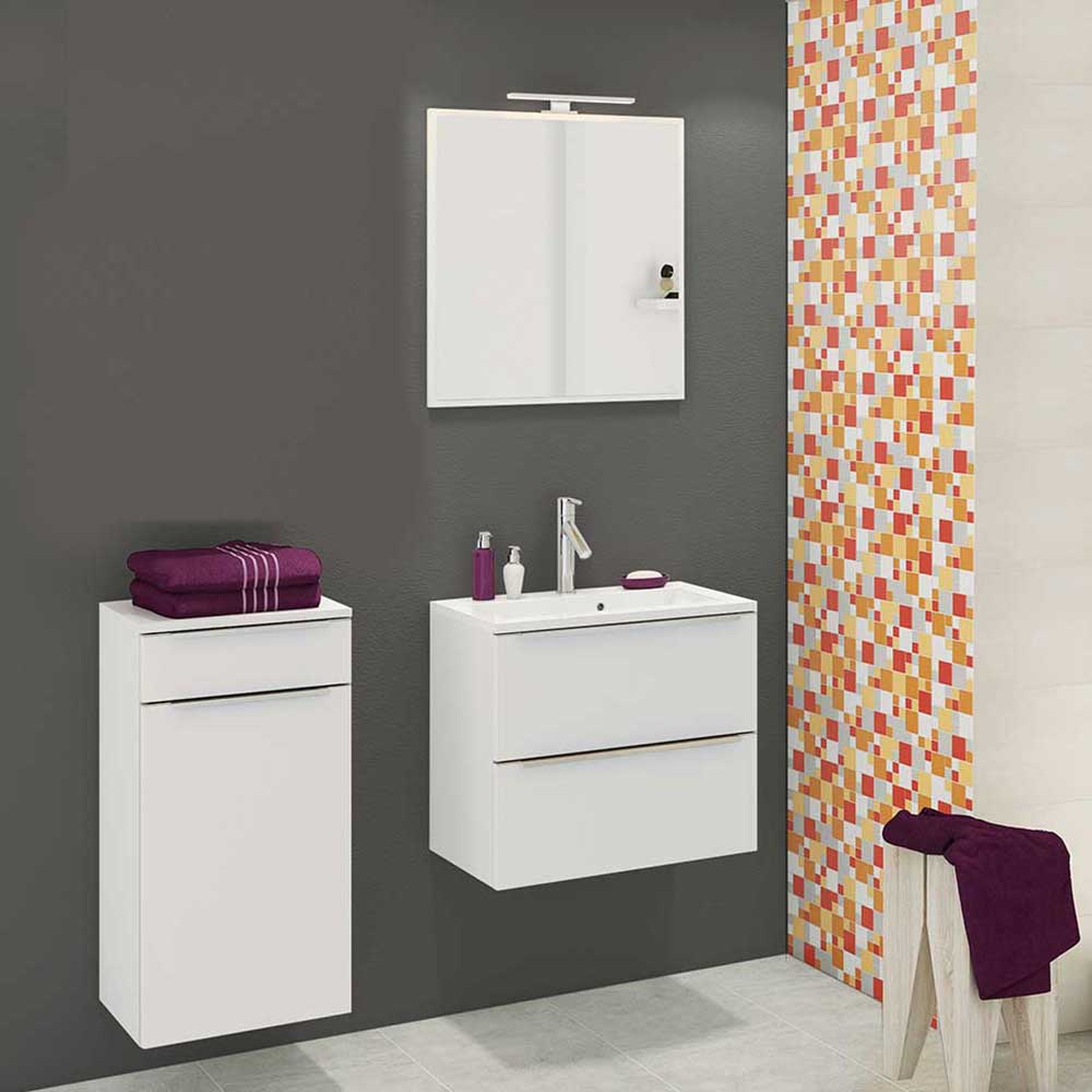 Design Badezimmerset Folcora in Weiß mit Waschbecken (dreiteilig)
