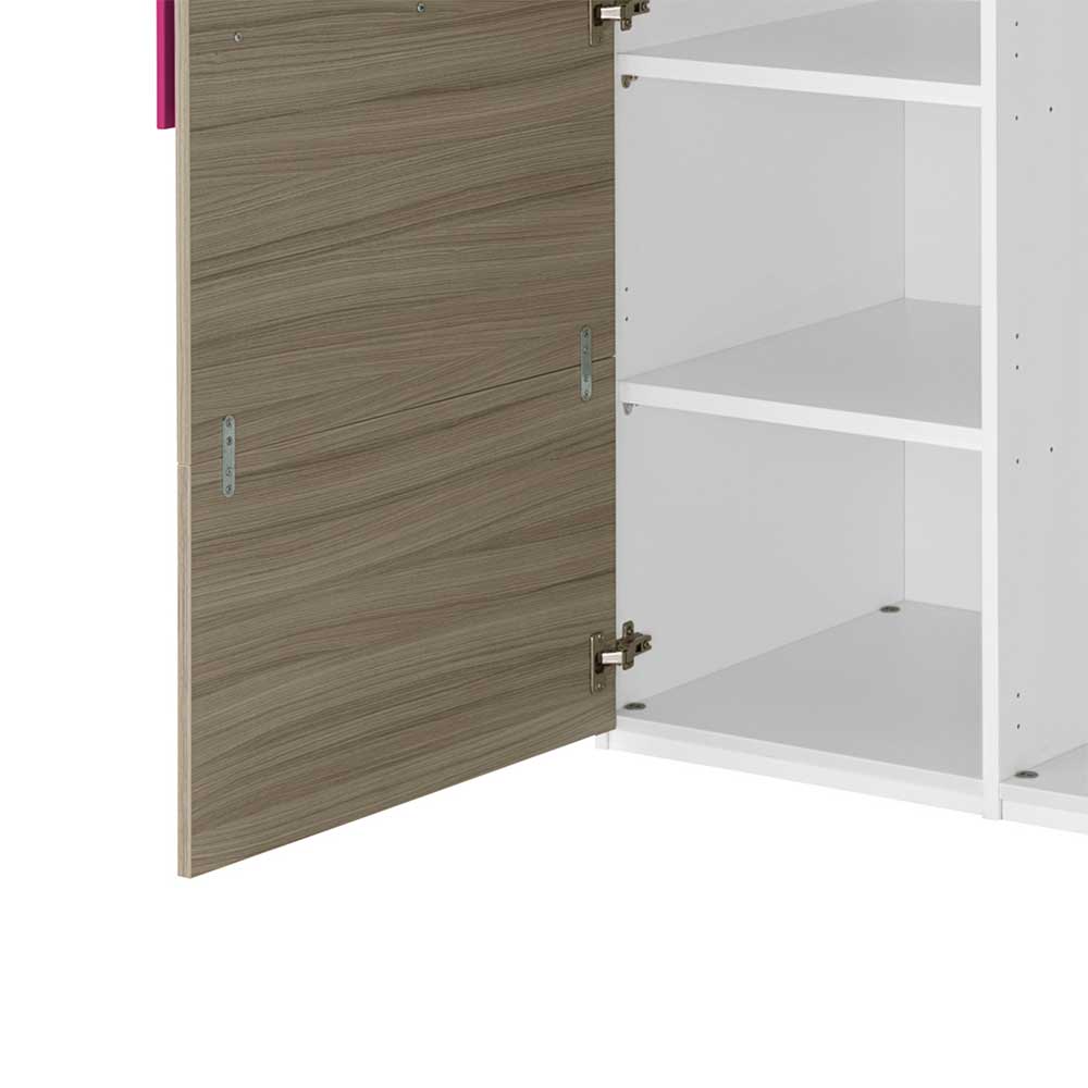 Design Kleiderschrank Vadrus in Holz Pink modern