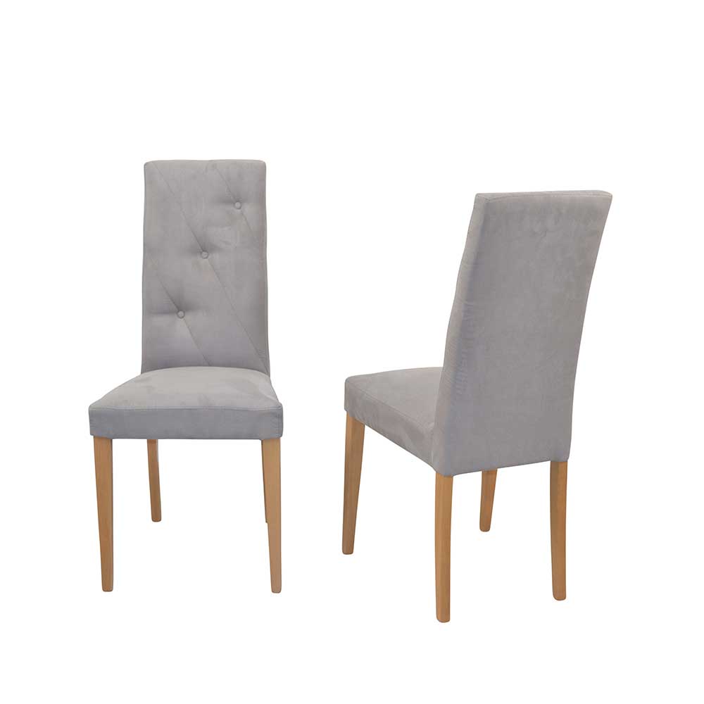 Stühle mit hoher Lehne Sanfetra in Taupe und Eichefarben (2er Set)