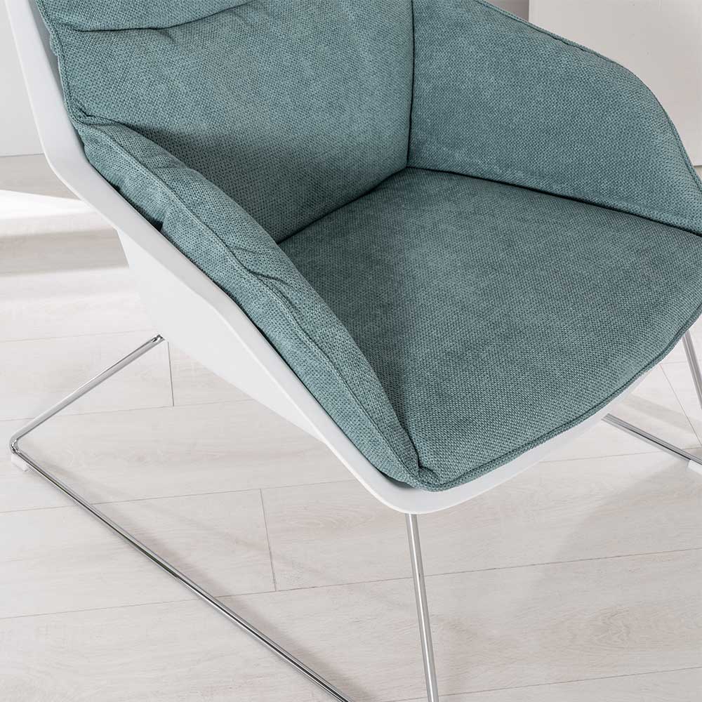 Retro Stil Loft Sessel Romagna mit Bügelgestell aus Metall (2er Set)