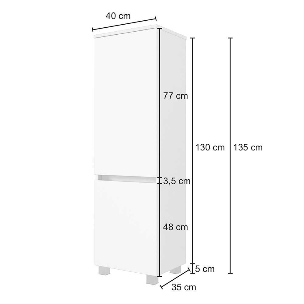 Bad Seitenschrank Varison in Weiß 40 cm breit