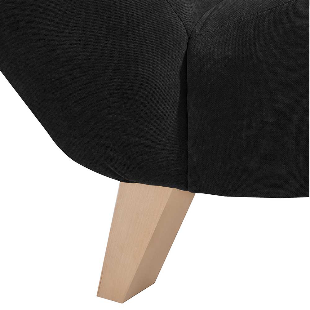 Hochwertige Polsterliege Unika in Schwarz Velours 65 cm breit