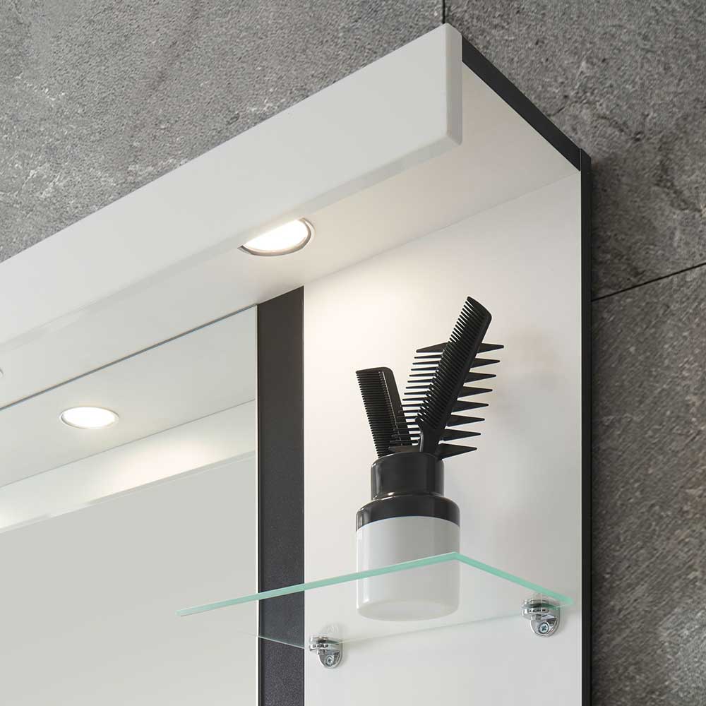 Badezimmerspiegel Fricossa mit LED Beleuchtung und 3 Glasablagen