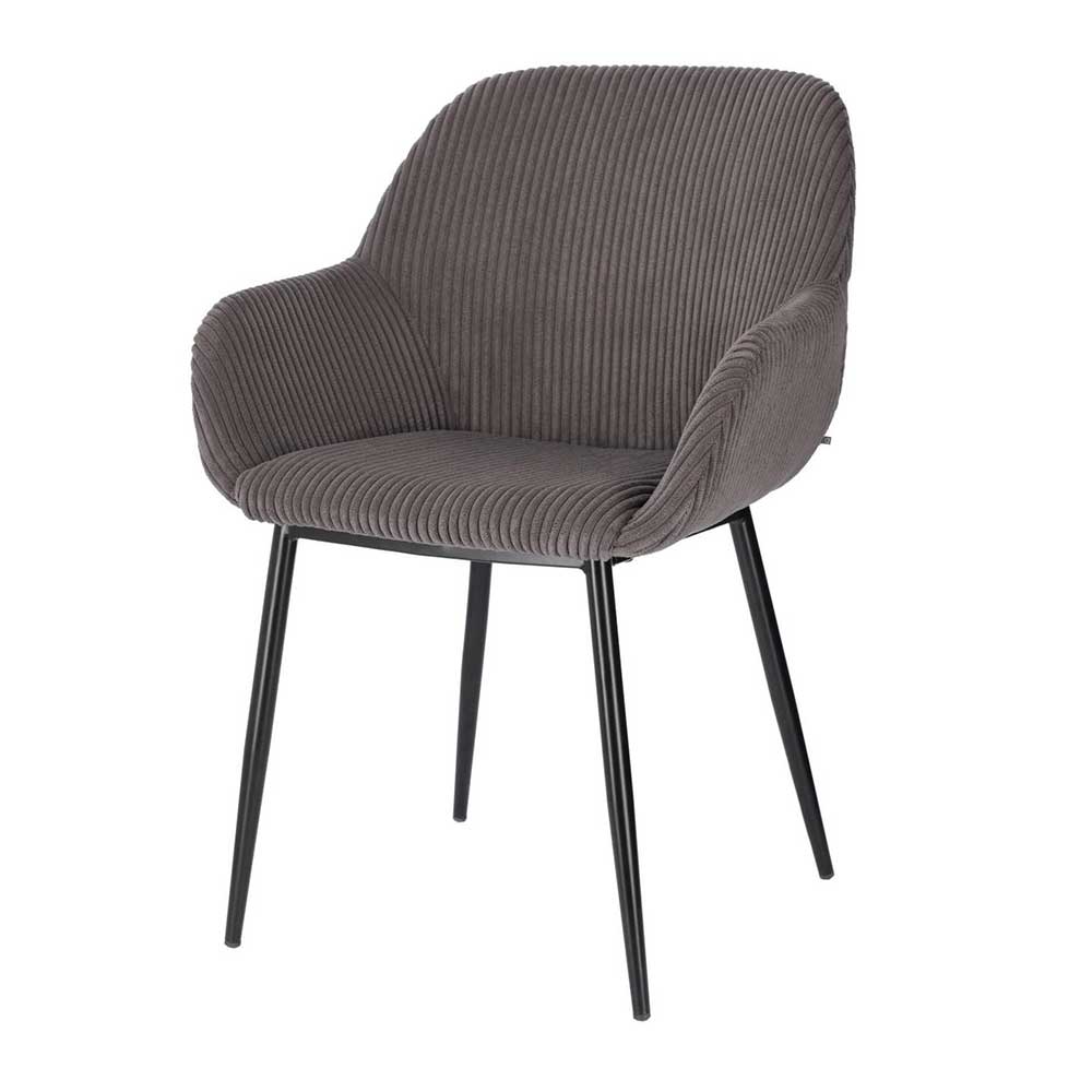 Stühle Esszimmer Cuanamo 59 cm breit in Grau und Schwarz (4er Set)