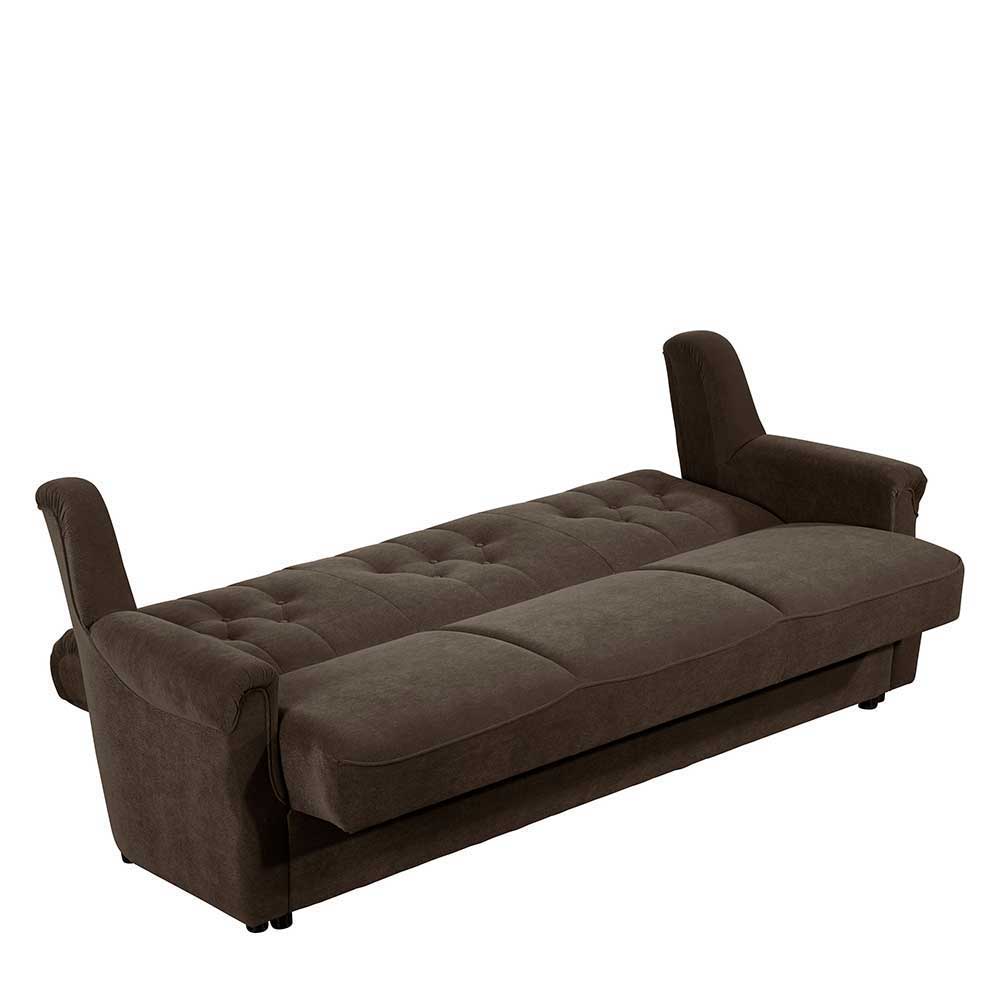 Sofa Sitzgruppe Arthus im klassischen Stil in Dunkelbraun (dreiteilig)
