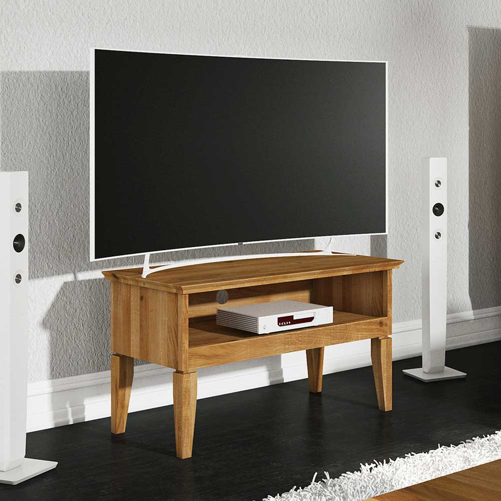 Fernseh Tisch Tyvoria aus Wildeiche Massivholz 50 cm hoch
