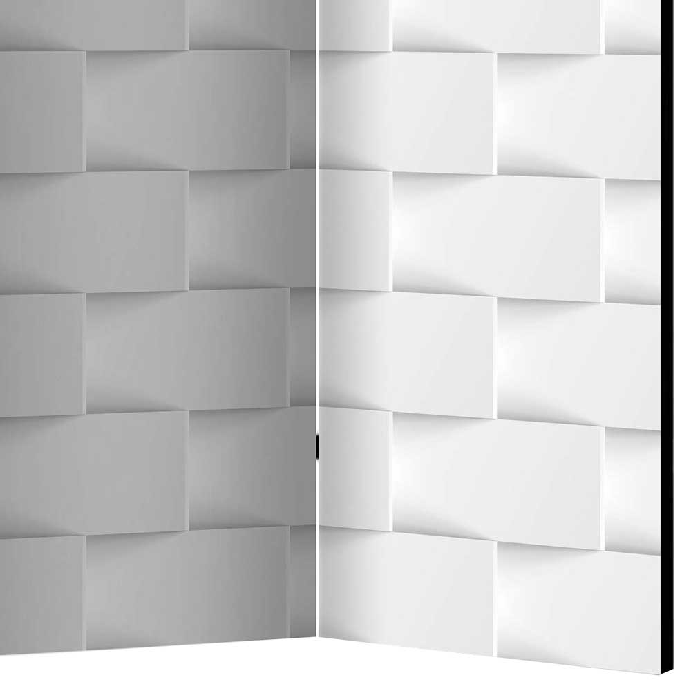 Premium Trennwand Trandy in Weiß und Hellgrau mit abstraktem Muster