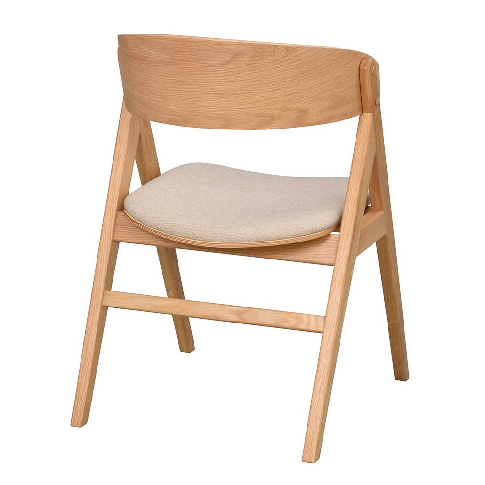 Esszimmer Stühle Later aus Eiche Massivholz mit Sitzbezug in Beige (2er Set)