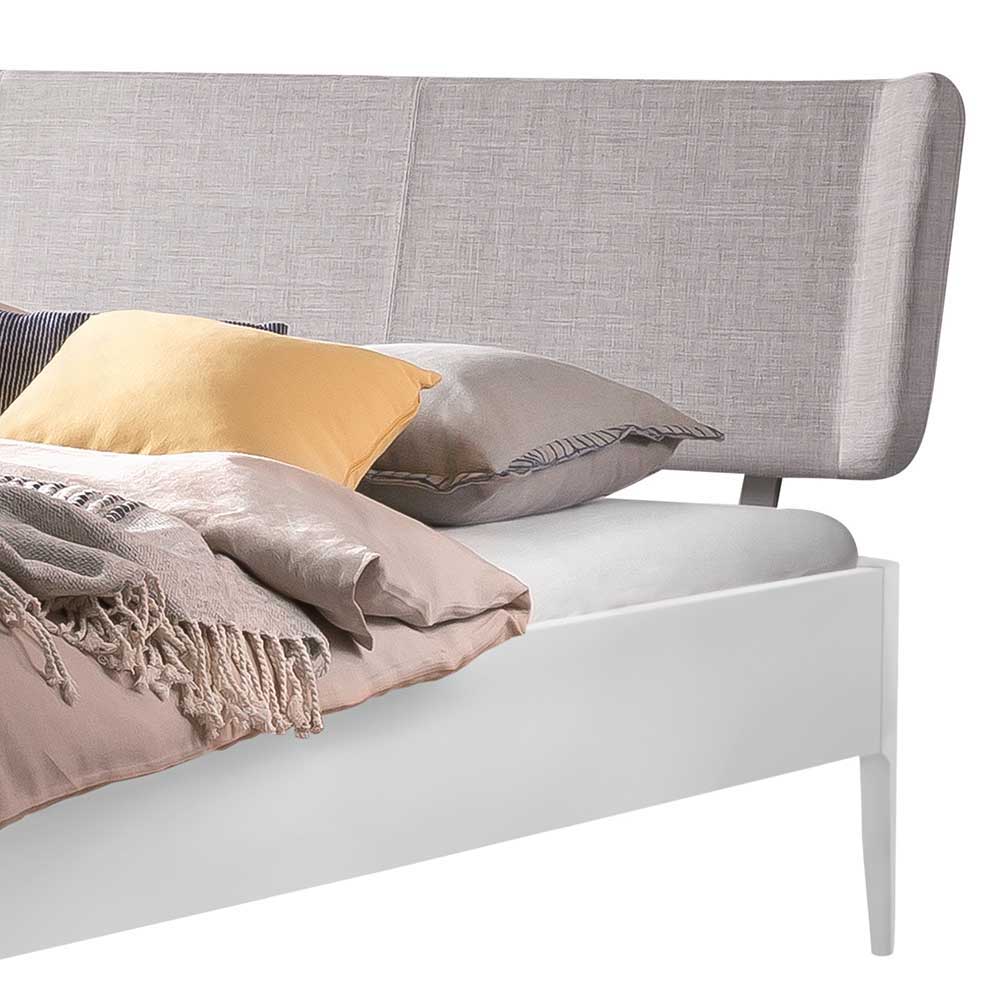 Doppelbett Buche weiß Plataya in modernem Design 160x200 und 180x200 cm