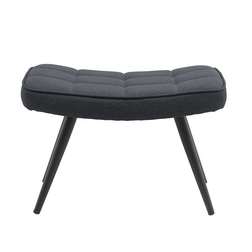 Dunkelgrauer Sessel mit Hocker Matti im Skandi Design - 45 cm Sitzhöhe (zweiteilig)