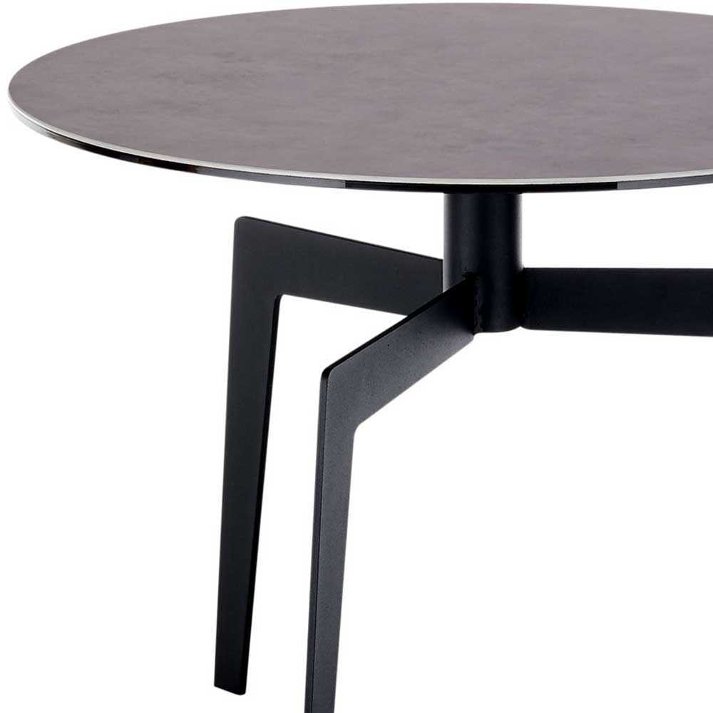 Runder Wohnzimmer Tisch Truridia in modernem Design mit Metall Dreibeingestell