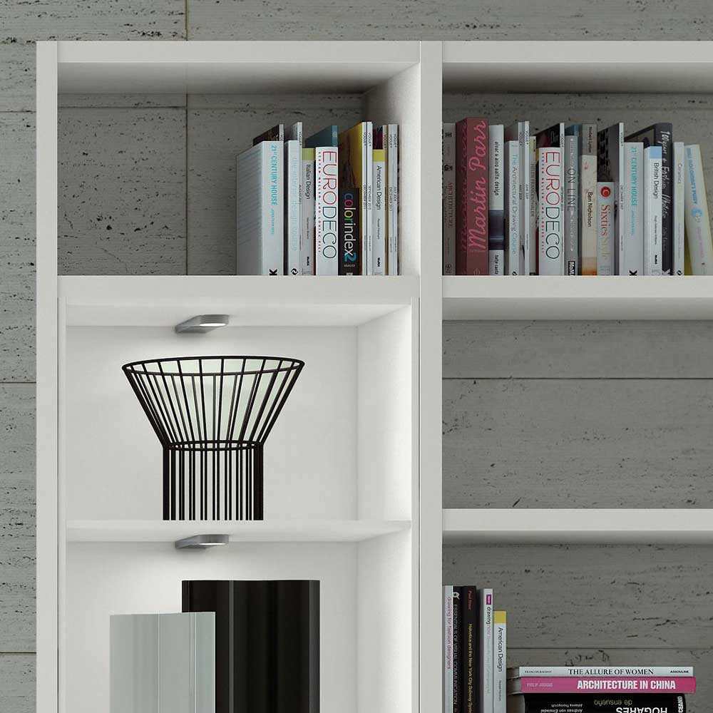 Bücherregal Ortasta in Weiß mit LED Beleuchtung