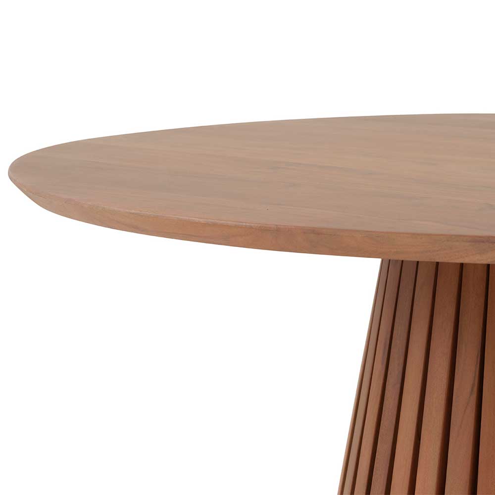 Echtholztisch Tigea aus Akazie Massivholz mit runder Tischplatte