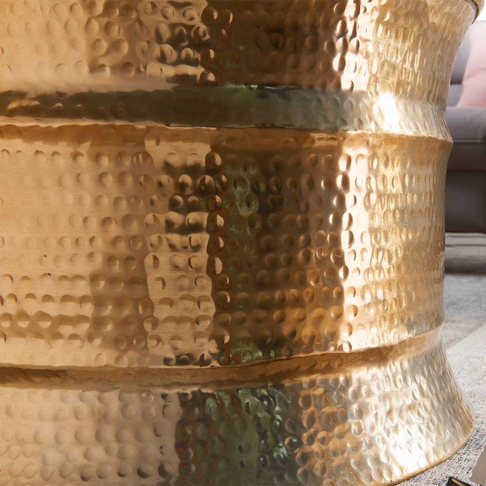 Industriedesign Wohnzimmer Tisch Salmanca in Goldfarben aus Aluminium