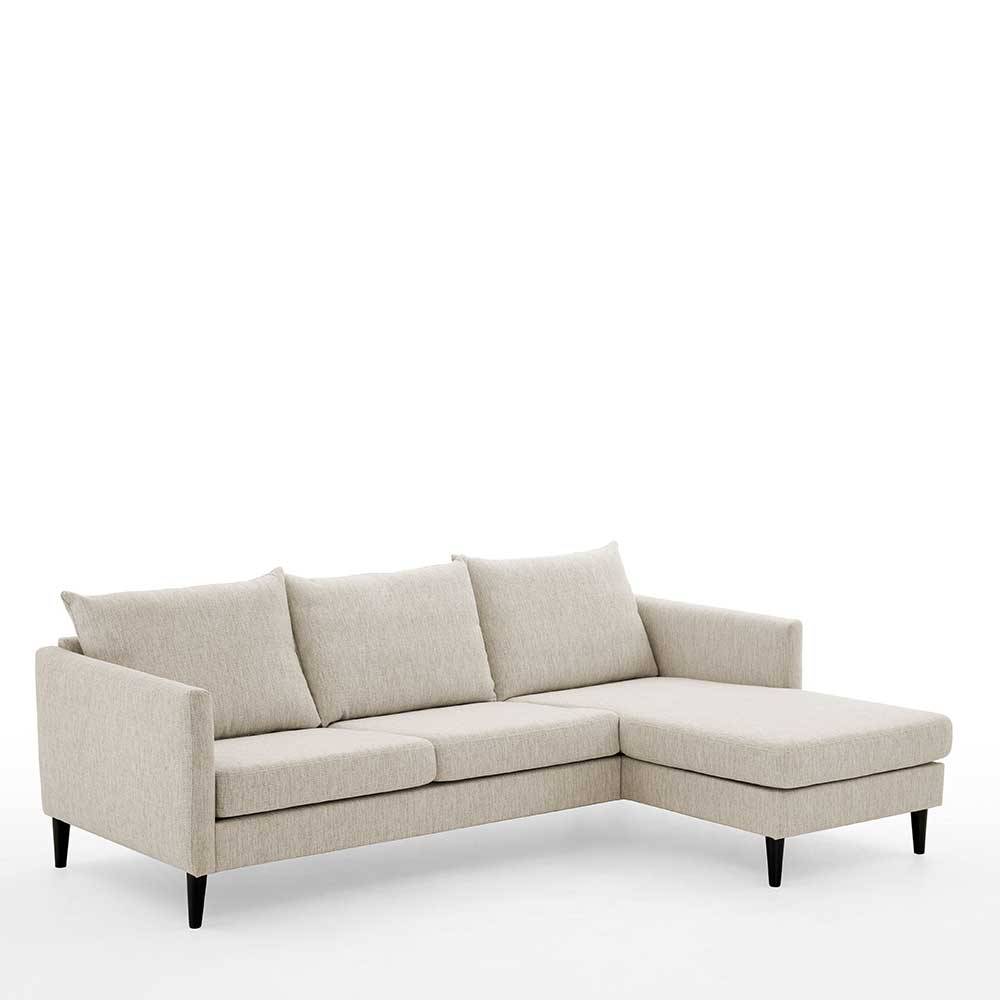 Skandi Design Sofa Eckgarnitur Ruffos in Cremefarben 227 cm breit