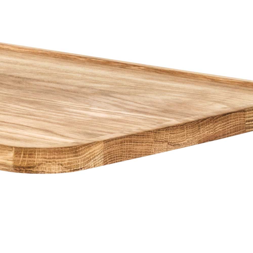 Beistelltisch Sofa Pones aus Eiche Massivholz und Metall im Skandi Design