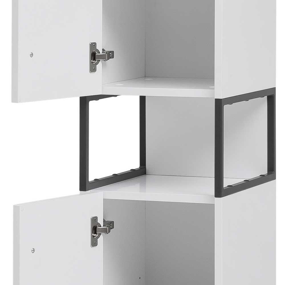 Möbel Kombination Kirnas in Weiß und Anthrazit für Badezimmer (dreiteilig)
