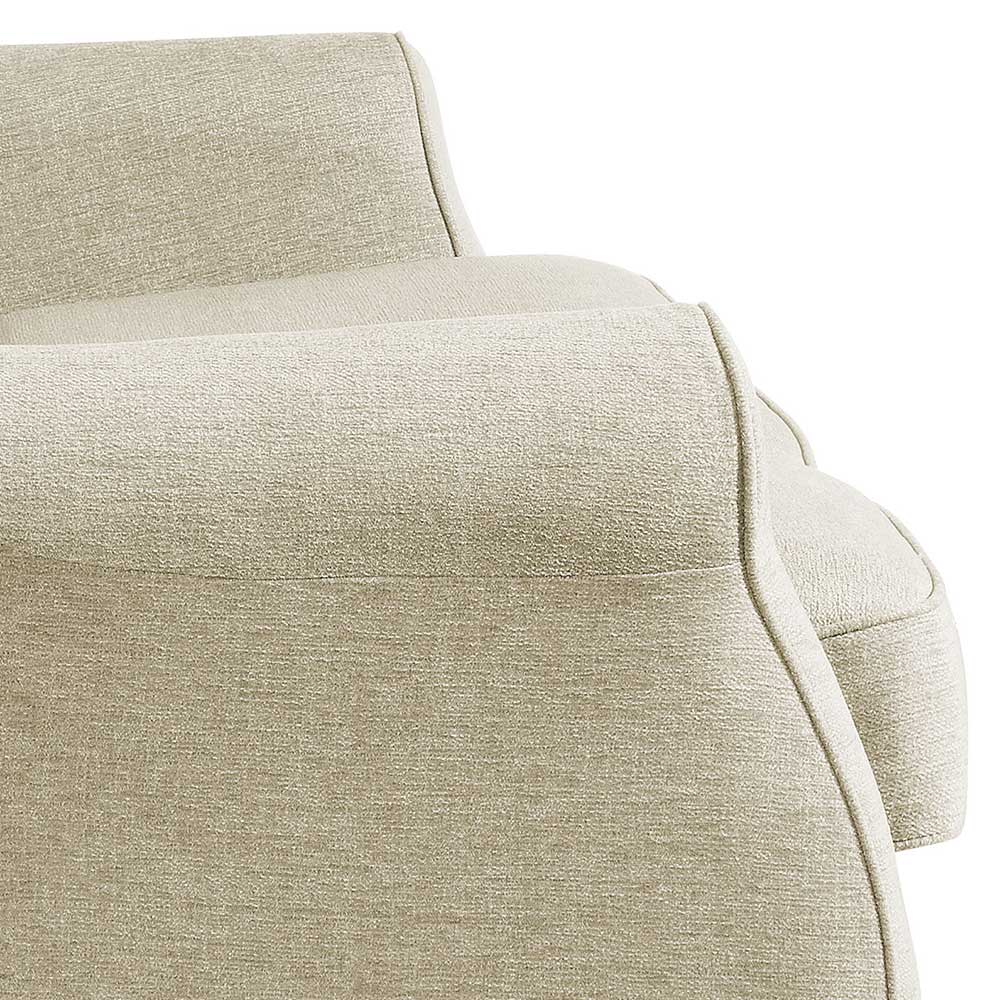 Dreisitzer Couch Beige Castagno 193 cm breit aus Chenillegewebe