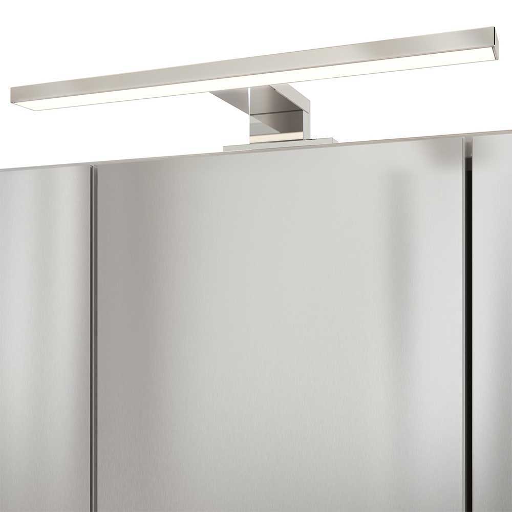 Weißes Badezimmer Komplettset Daralos mit LED Beleuchtung 120 cm breit (dreiteilig)