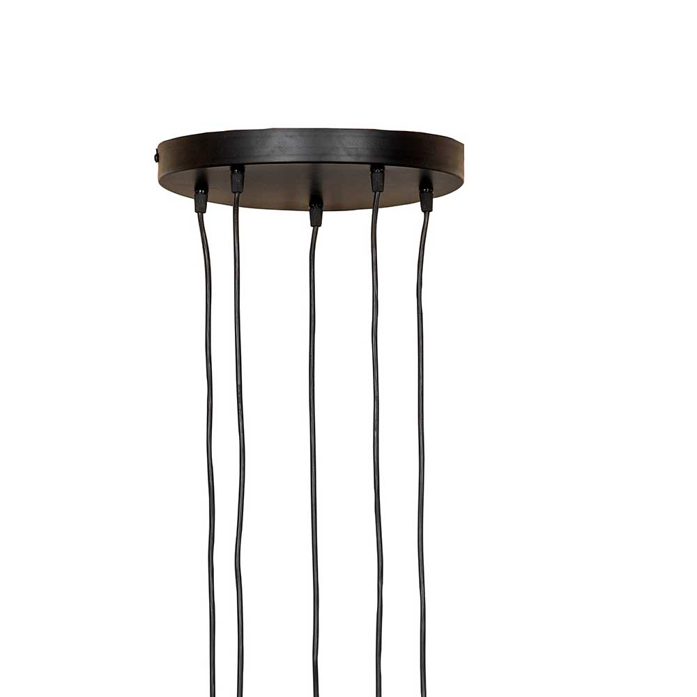 Hängeleuchte Luryona in Schwarz mit Glas Schirmen