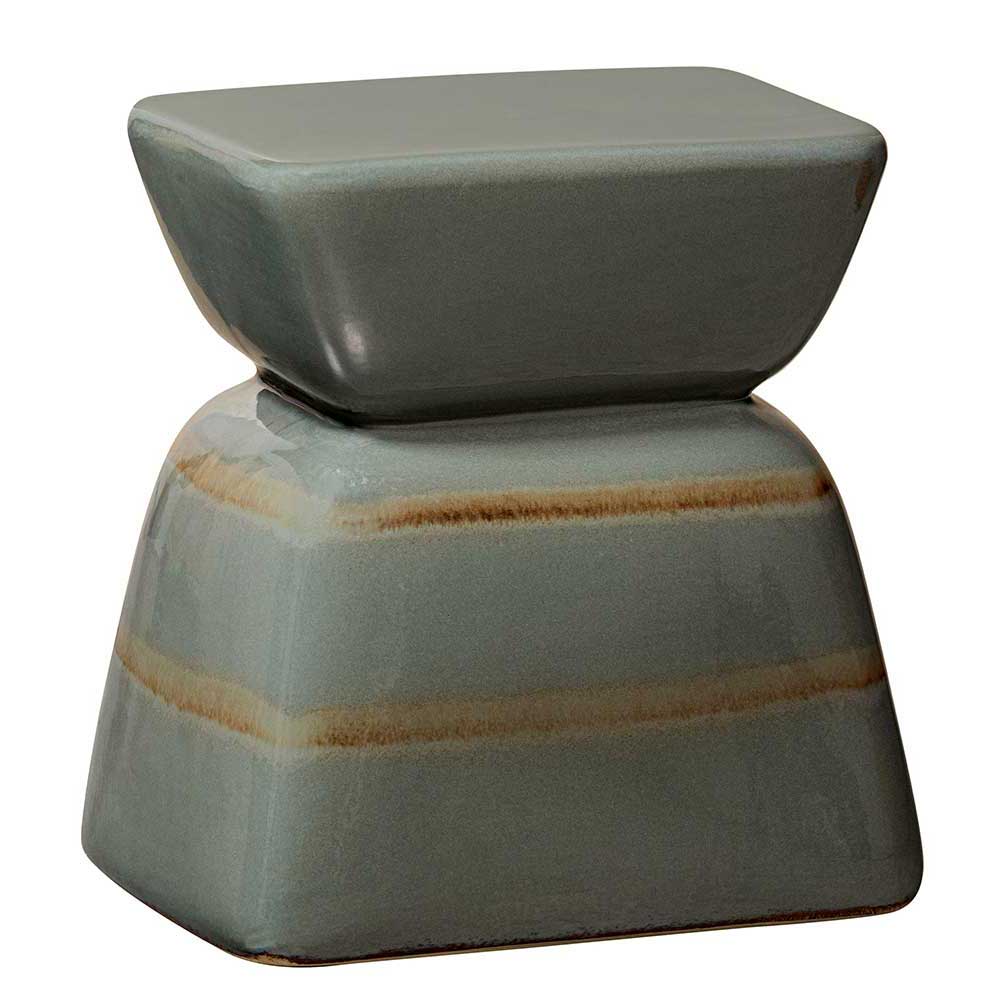 Retrostil Keramik Tisch Vensation in Grau 45 cm hoch - 33 cm breit
